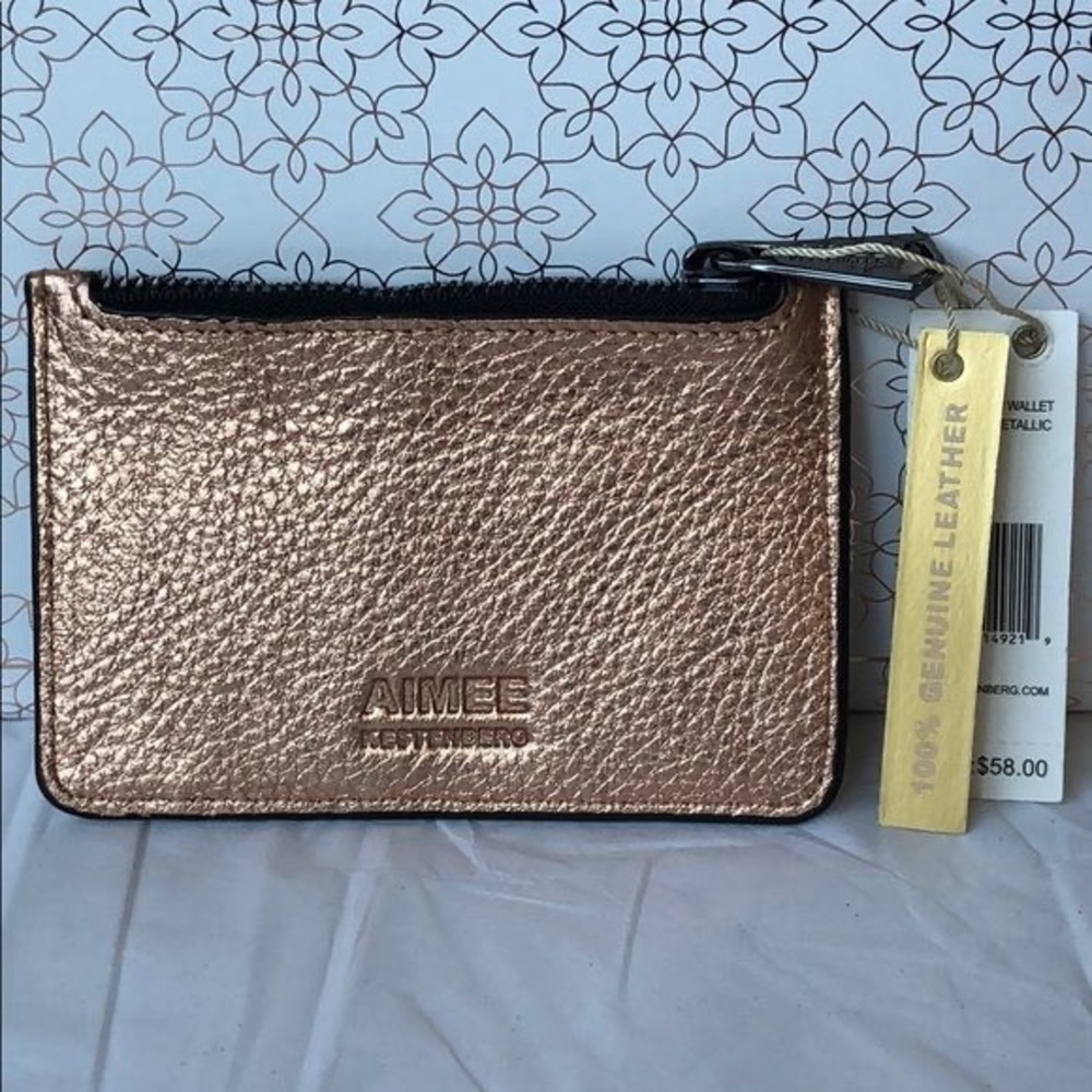 Aimee Kestenberg gold metallic leather wallet